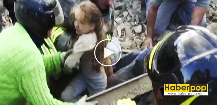 Depremde-10-yaşındaki-kız-enkaz-altında-17-saat-sonra-sağ-çıktı-videosu-İZLE
