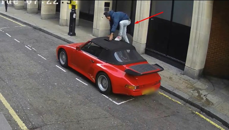 Tried to steal. Porshe вор.