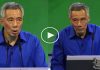 Singapur Başbakanı Lee Hsien Loong canlı yayında sahnede düştü