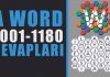 A Word Tüm Cevapları | Seviye 1001-1180 | Kelime Gezgini