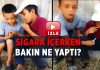 Sigara içen çocuğun kamerayı görünce tepkisi