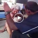 Vicdansız bakıcı yaşlı kadını böyle dövdü